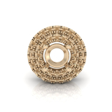 Double Scallop Set Round Halo Pendant