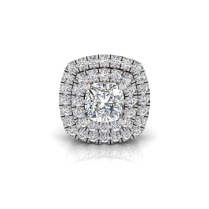 Double Scallop Set Cushion Halo Pendant