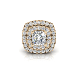 Double Scallop Set Cushion Halo Pendant