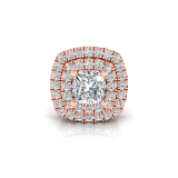 Double Scallop Set Cushion Halo Pendant