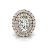 Double Scallop Set Oval Halo Pendant