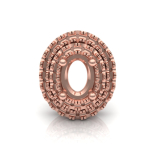 Double Scallop Set Oval Halo Pendant