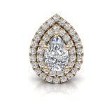 Double Scallop Set Pear Halo Pendant