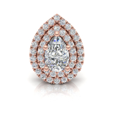 Double Scallop Set Pear Halo Pendant