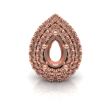 Double Scallop Set Pear Halo Pendant