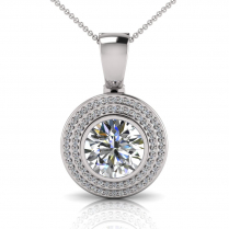 Round Bezel Double Halo Pave Set Enhancer