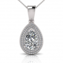 Pear Claw Double Halo Pave Set Enhancer