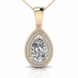 Pear Claw Double Halo Pave Set Enhancer