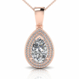 Pear Claw Double Halo Pave Set Enhancer