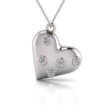 Two-Tone Bezel Heart Pendant