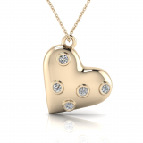 Two-Tone Bezel Heart Pendant