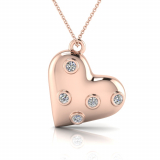 Two-Tone Bezel Heart Pendant