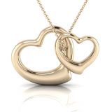 Two Tone Double Fluid Heart Pendant