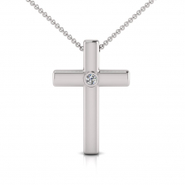 Single Bezel Set Cross Pendant