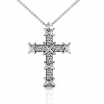 Pave Set 'X' Cross Pendant