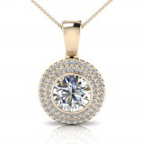 Round Bezel Set And Double Halo Scallop Set Enhancer