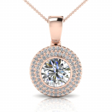 Round Bezel Set And Double Halo Scallop Set Enhancer