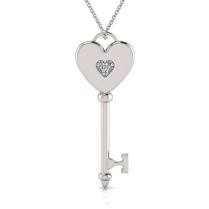 Solid Heart Key Pendant