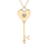 Solid Heart Key Pendant