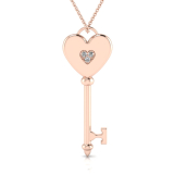 Solid Heart Key Pendant