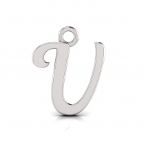 Script Letter Pendant = Initial V