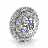 Double Scallop Set Round Halo Earring