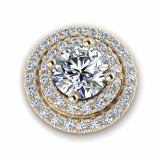 Double Scallop Set Round Halo Earring