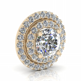 Double Scallop Set Round Halo Earring