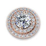 Double Scallop Set Round Halo Earring