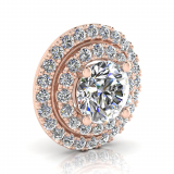 Double Scallop Set Round Halo Earring