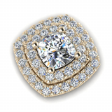 Double Scallop Set Cushion Halo Earring