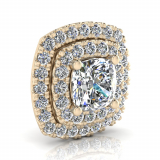 Double Scallop Set Cushion Halo Earring