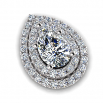 Double Scallop Set Pear Halo Earring