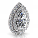 Double Scallop Set Pear Halo Earring