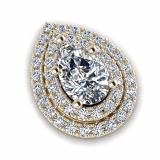 Double Scallop Set Pear Halo Earring