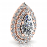 Double Scallop Set Pear Halo Earring