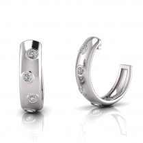 Flush Set Two Tone Diamond Earring