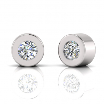 Round Bezel Set Earring Stud