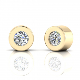 Round Bezel Set Earring Stud
