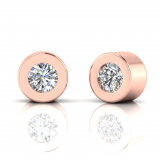 Round Bezel Set Earring Stud