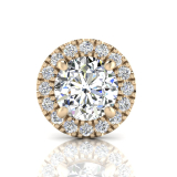 Single Scallop Set Round Halo Earring