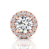 Single Scallop Set Round Halo Earring