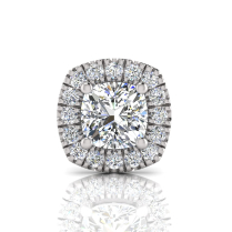 Single Scallop Set Cushion Halo Earring