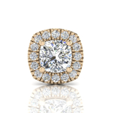 Single Scallop Set Cushion Halo Earring