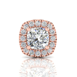 Single Scallop Set Cushion Halo Earring