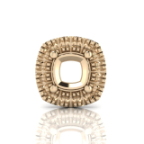 Single Scallop Set Cushion Halo Earring