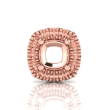 Single Scallop Set Cushion Halo Earring