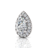 Single Scallop Set Pear Halo Earring