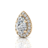 Single Scallop Set Pear Halo Earring