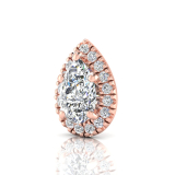 Single Scallop Set Pear Halo Earring